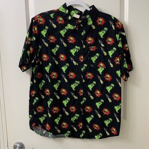 NICKELODEON Rugrats Reptar Men’s Buttondown 100% Cotton Shirt